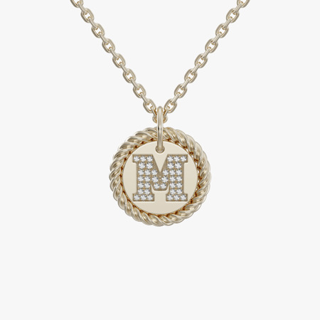 Alphabet M Diamond Pendant
